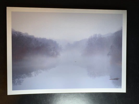 5x7 Fine Art Folding Card - Foggy Winter Lake
