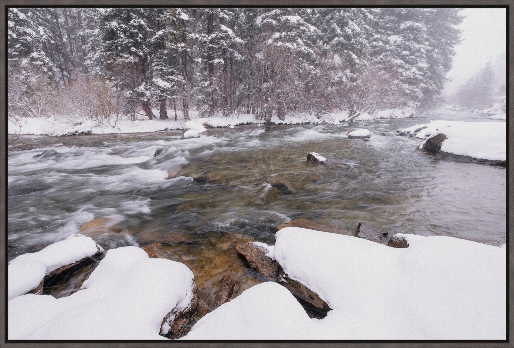 Rocky Mountain Winter River Scene