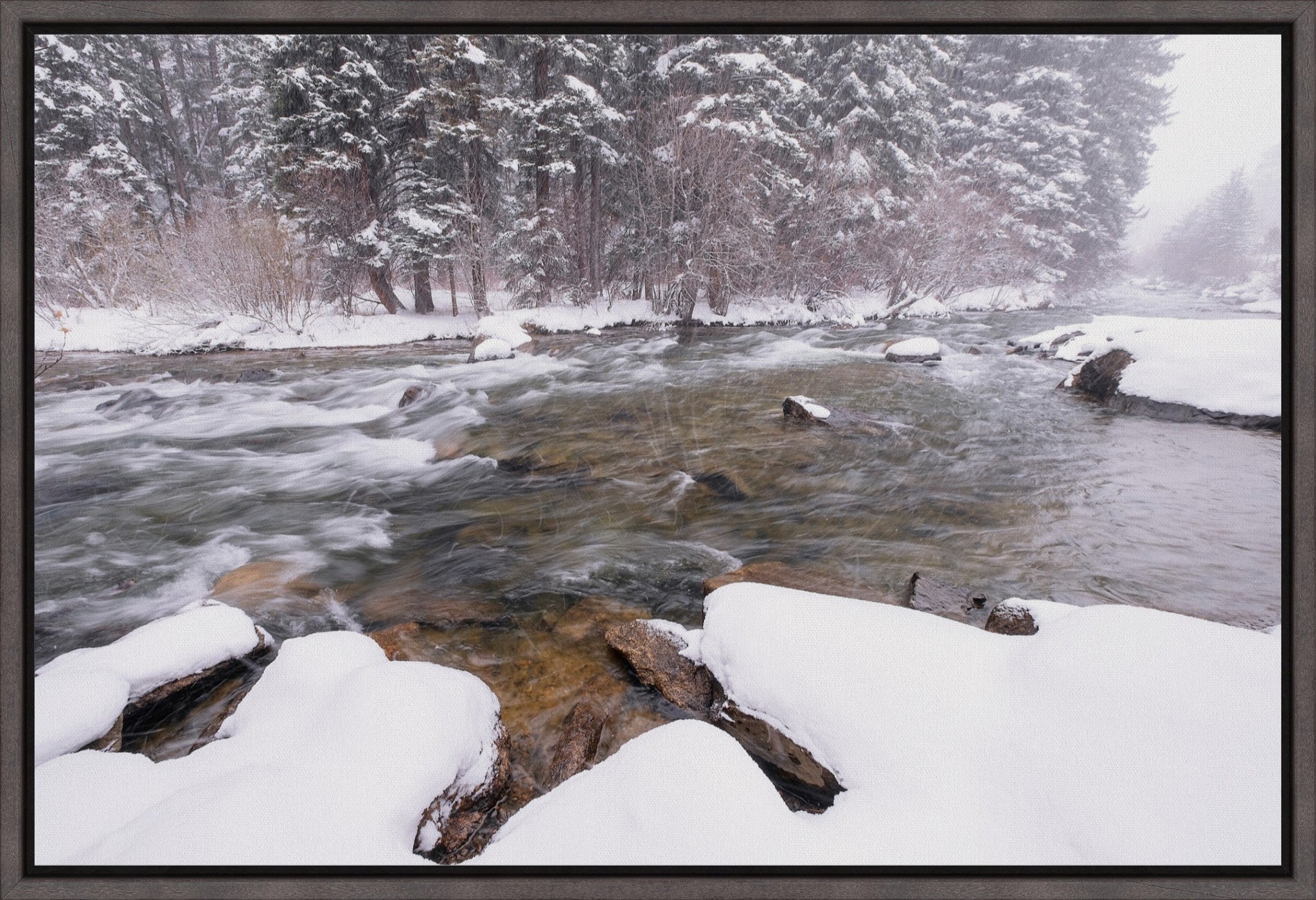 Rocky Mountain Winter River Scene