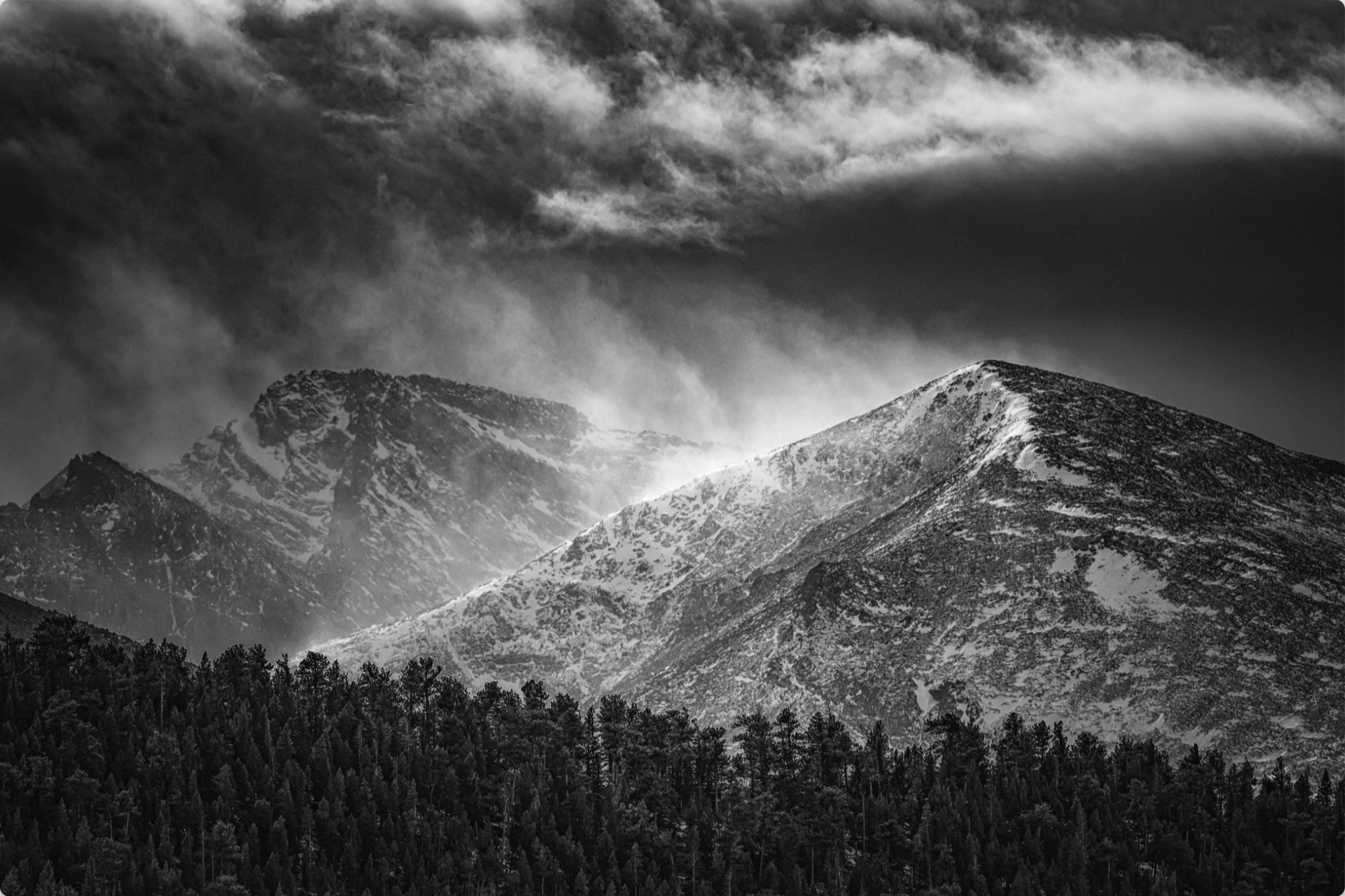Dramatic Monochrome Mountainscape